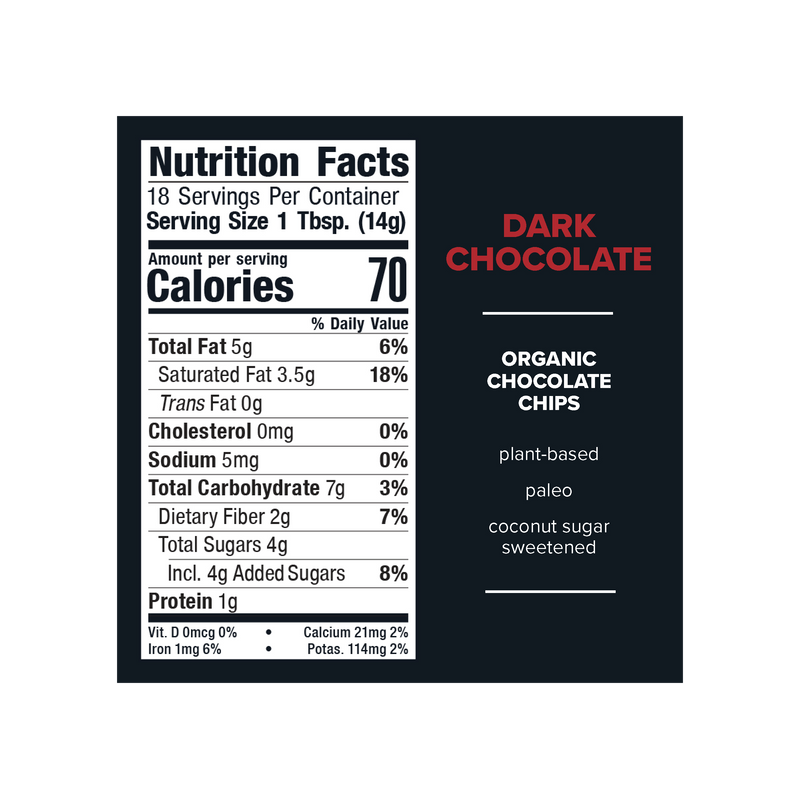 DARK CHOCOLATE CHIPS - 72% CACAO